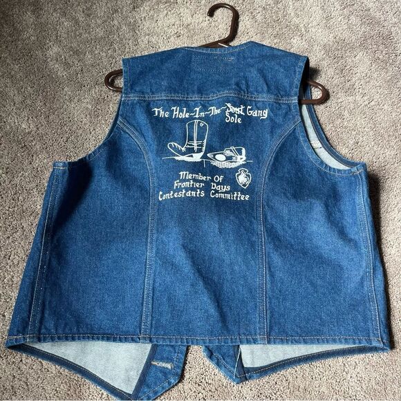 Vintage Wrangler Men's Large Denim Vest - Picture 6 of 8